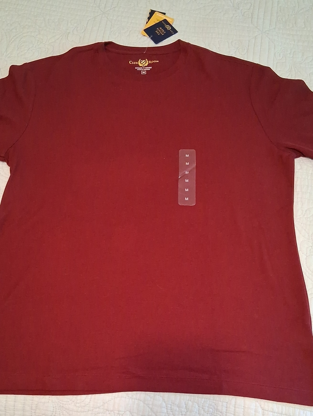 Club Room Men's Short-Sleeve Crewneck T-Shirt - Burgundy, NWT